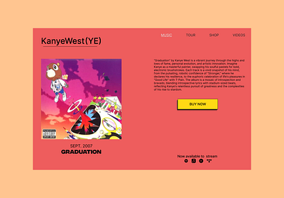 Album Landing Page ui