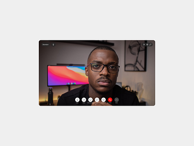 Video chat component button component cta design exploration facecam figma leave call menu microphone modal mute navigation online video call product design ui ux video chat video chat screen layout web web design