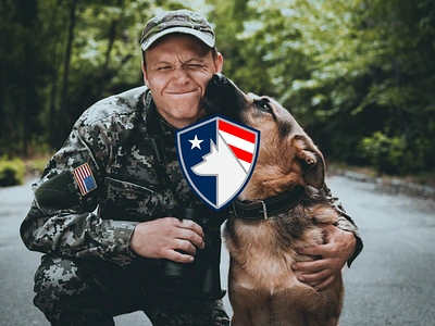 Paws For Patriots Logo 4th of july badge logo brand design brand identity brand identity design branding design illustration july 4th k9 logo logo design logo designer police ui veterans