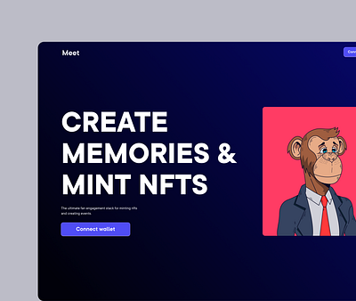 meet web design blockchain crypto design landing page landing page design nfts uidesign uiuxdesign userinterfacedesign web design web3 web3 design