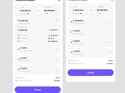 Chain Abstraction transaction widget bitcoin chain abstraction crypto widget cryptowallet degen mobile app off ramp design onchain wallet wallet design web3 web3 games web3 product designer web3 ui designer web3app web3design