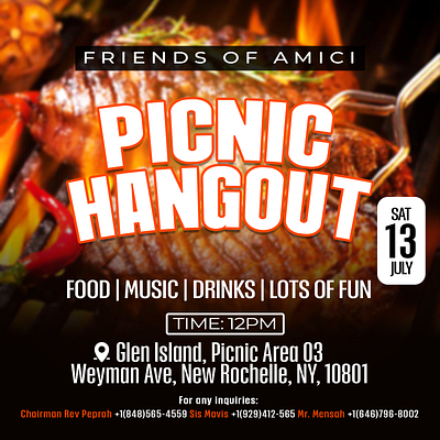 Picnic hangout summer poster branding deisgn poster design flyer flyers graphic design graphic designer typography