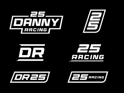 Danny Racing Enterprise Logos black branding cars graphic design gray grey logo racing sport white