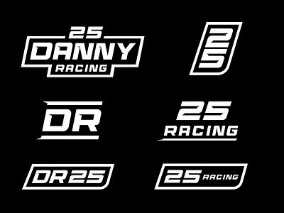 Danny Racing Enterprise Logos black branding cars graphic design gray grey logo racing sport white