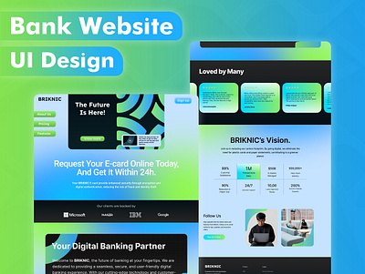 Briknic Bank Website Design bank branding design figma graphic design ui ux website website design