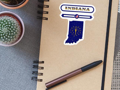 INDIANA MAP, INDIANA, UNITED STATES. SAMER BRASIL. Sticker @samerbrasil design illustration indiana indiana map logo map maps sticker usa