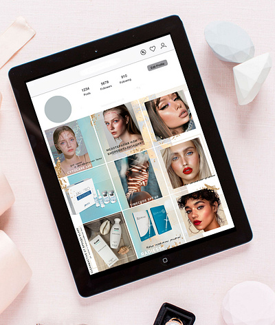 Instagram account design for a cosmetology salon