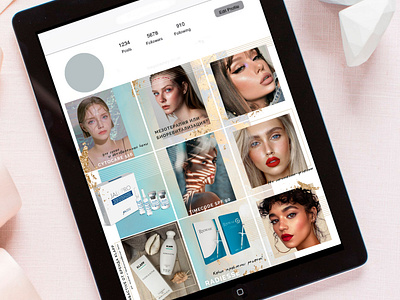 Instagram account design for a cosmetology salon