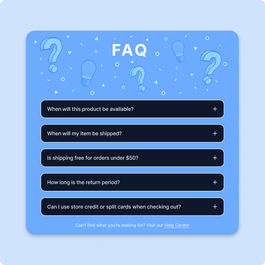 FAQ Section branding ui ux