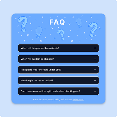 FAQ Section branding ui ux