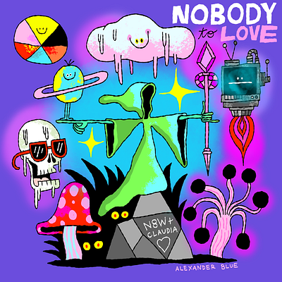 Nobody To Love cartoon colorful illustration whacky