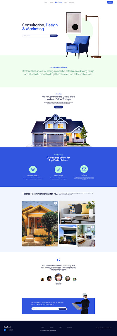 Real State Website Design branding landing page ui ui design ux web design website