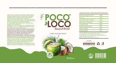 Coconut Drink Label Design branding design food design graphic design packaging design