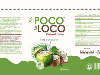 Coconut Drink Label Design branding design food design graphic design packaging design