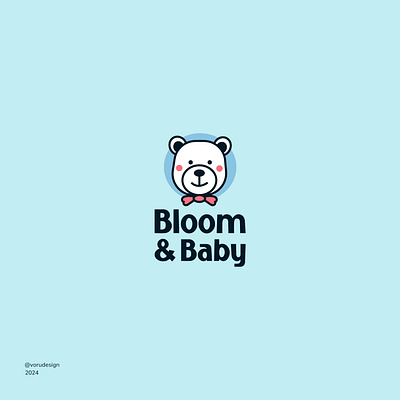 Bloom & Baby Logo baby baby apparel brand bear bloom baby brand brand design branding business logo clothes daily logo challenge logo logo design logotype