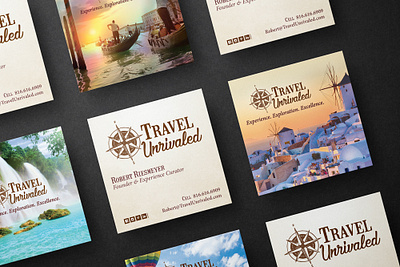 Travel Agency Logo and Business Cards business cards graphic design logo