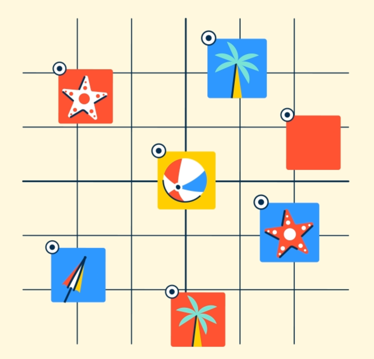 Beach Grid animation beach design graphic design mograph motion graphics popular summer trending