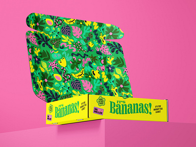 It's Bananas: The Monkey Tail Game ape bananas board game branding colorful design fun game design graphic design illustration jungle monkey packaging packaging design pattern retro tropical type typography vector