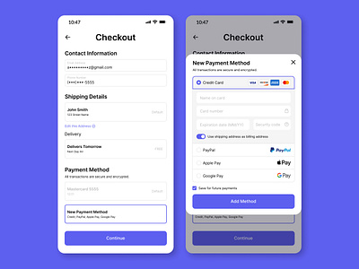 Credit Card Checkout | Daily UI #002 002 app checkout credit card daily ui ecommerce mobile pay payment ui