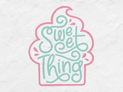 Re-Brand Design / Sweet Thing Cupcakes bakery brand design branding cupcake design graphic design hand lettering illustration lettering logo logo design rebrand redesign vector