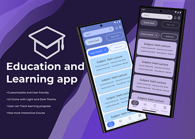 Education and learning app ui design app desing design figma ui ux