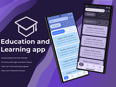 Education and learning app ui design app desing design figma ui ux
