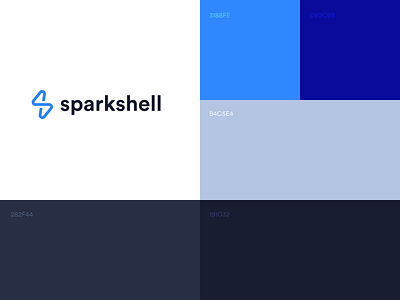 Sparkshell Branding blue branding design github logo replit s s logo tech