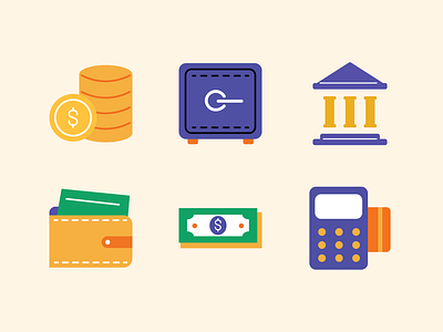 Solid Bank and Finance Collection atm bank business cash finance flat graphic illustration money payment piggy vector
