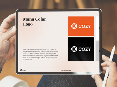 Cozy Brand Guidelines - Color Meaning (Mockup Presentation) brand branding brang guidelines clean guidelines home finder orange presentation presentation guidelines real estate