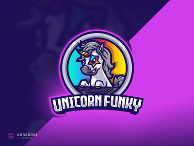 Unicorn Funky Mascot Logo cartoon character cute esports esports logo funk funky gamer gamers gaming illustration logo logo design mascot mascot logo party toy unicorn unicorn funky vector