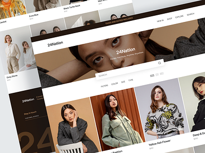 24Nation - Fashion Web clean fashion landing page search ui uiux web web app website