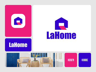 LaHome app branding colorful combination design dualmeaning graphic design home house illustration logo logodesign powerful ui ux