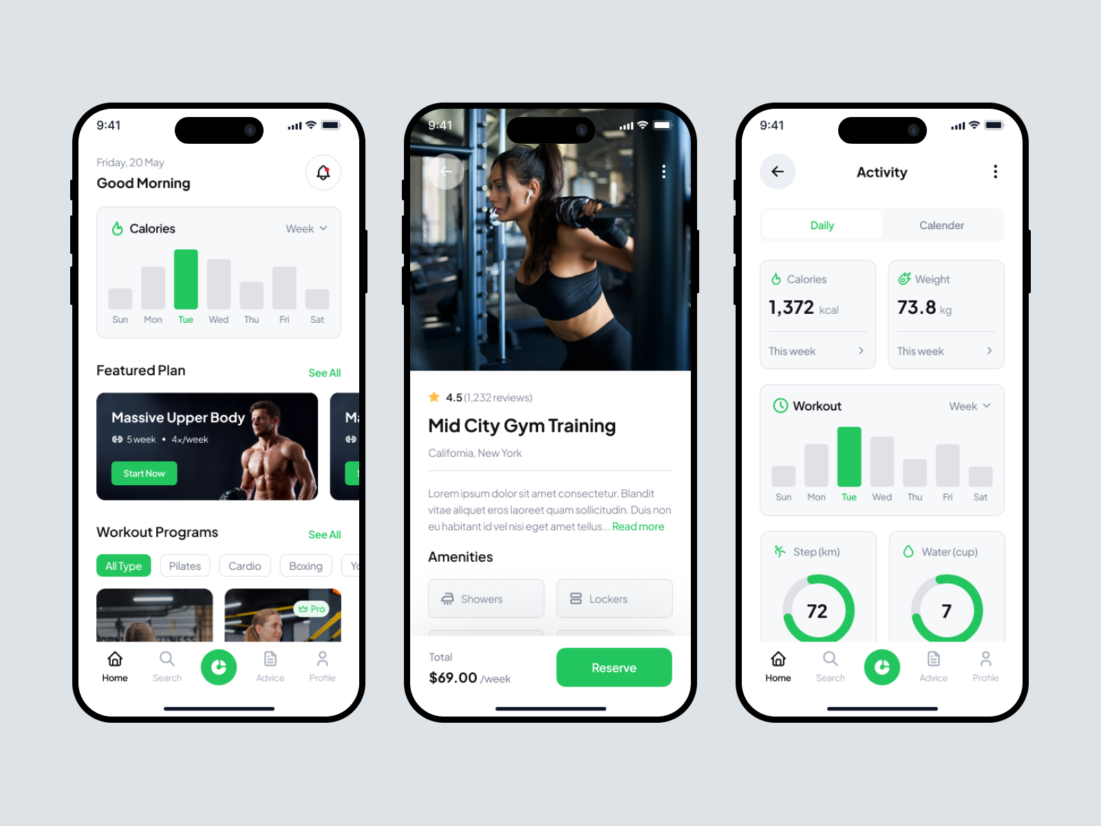 Fitness & Workout Mobile App ai powered coaching diet fitness fitness app fitness app design fitness mobile app fitness tracking gym gym app health ios smart workouts sport sport app sport tracking ui8 virtual coach workout workout app