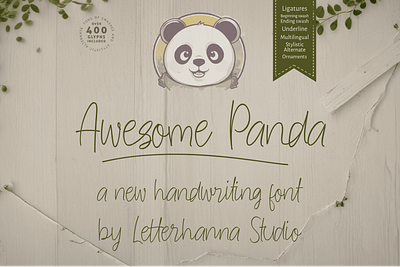 Awesome Panda Font branding design font handwritten script font typeface