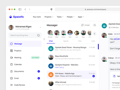 SpaceYo - Saas Management Dashboard analytics dashboard digital product design figma framer management message product design saas product team collaboration teamwork management webflow