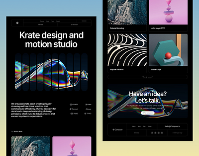 Motion Studio landing page design landing page ui landing ui motion web design website design