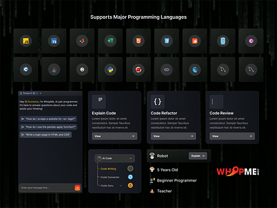 WhopMe - AI Code (Design Elements) aichatbot aicode branding figmadesign uiux whopme
