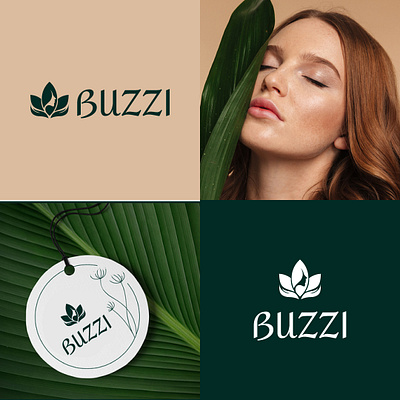 Modern Makeup Brand Buzzi logo design beauty company branding buzzi logo cosmetics beauty cosmetics logo graphic design logo logo design makeup makeup logo