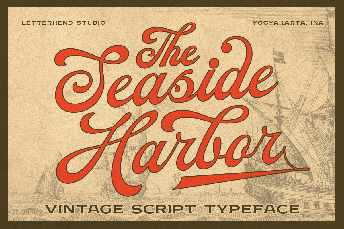 The Seaside Harbor - Vintage Script freebies retro label font