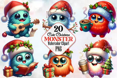 Cute Christmas Monster Sublimation, PNG 3d animation app branding design graphic design illustration logo ui vector