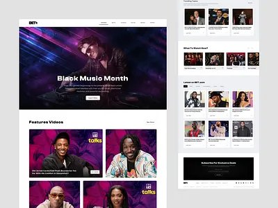 Black Entertainment Website entertainment podcast entertainment website movie streaming platform music streaming website online streaming podcast landing page podcast platform podcast platform landing page podcast platform website podcast playlist website podcast subscription podcast website streaming streaming platform uiux video platform video streaming website