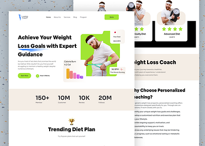 Weight Loss Coaches Landing Page branding design dribbble shot food delivery healthy eating healthy weight landing page life style lifestyle lifestyle healthy loss page trending typography ui ux web design web site website