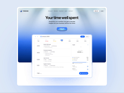 Hero design concept ai dashboard futuristic gradient landing page light theme product saas web design