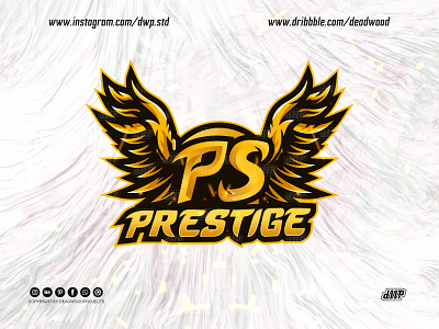 Prestige logo mascot with wings design graphic design illustration logo vector