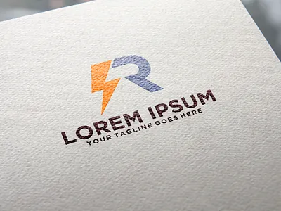 Letter R Lightning logo design design electric energy intial letter logo sign solar