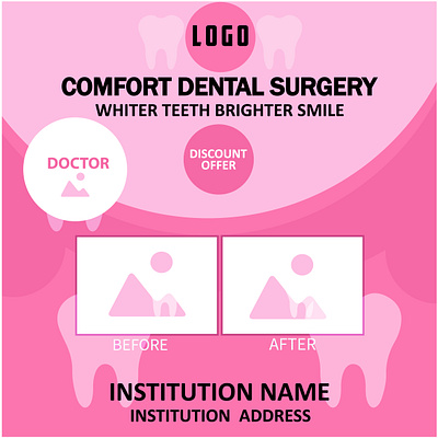 vector-printable-editable-dental-flyer-templates brighter comfort dental surgery doctor logo smile teeth templates whiter