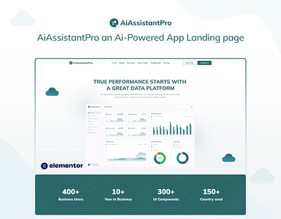 AiAssistantPro – App Landing Page Elementor Template aiassistantpro app landing page app landing template kit design designtocodes elementor elementor app landing page elementor kit elementor pro templates elementor template elementor template kit wordpress wordpress elementor.