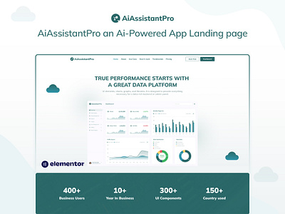 AiAssistantPro – App Landing Page Elementor Template aiassistantpro app landing page app landing template kit design designtocodes elementor elementor app landing page elementor kit elementor pro templates elementor template elementor template kit wordpress wordpress elementor.