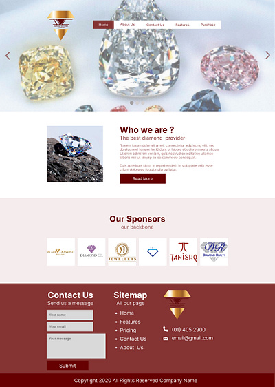 Diamond venture website UI design figma ui ux website