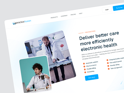 Cloud Base EHR - Healthcare For Doctors Page Design ehr health care health management healthcare medical mental health patient management software telehealth uiux